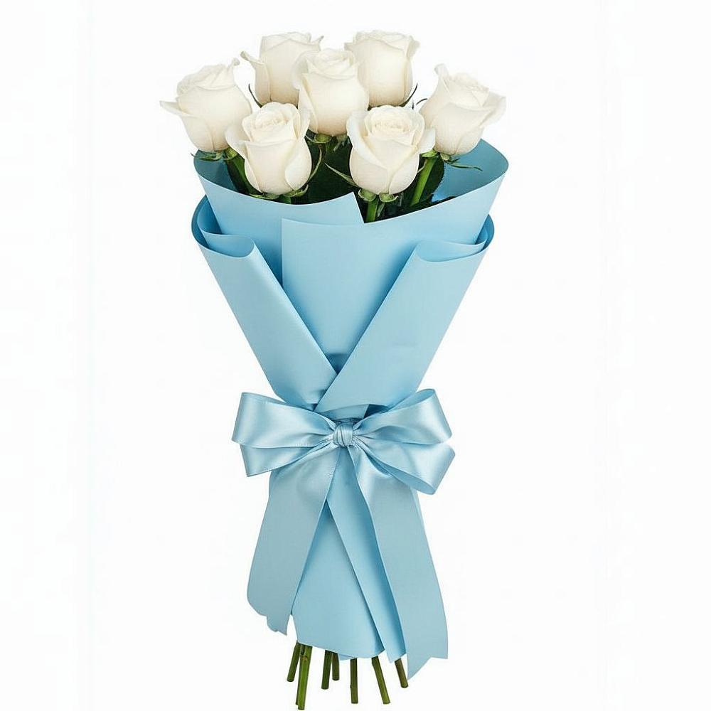 Букет 7 белых роз Проуд в Горы