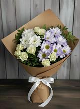 Букет цветов из:  Хризантемы и Розы в Горы