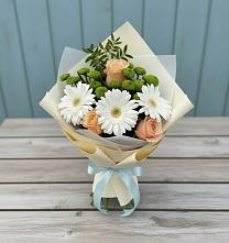 Букет цветов из:  Герберы, Розы и Хризантемы в Горы