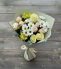 Букет цветов из:  Альстромерии, Розы и Хризантемы в Горы