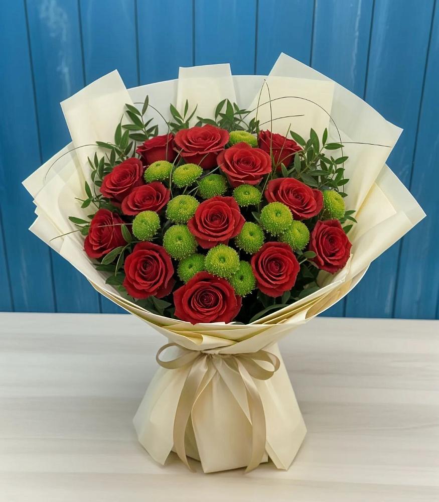 Букет цветов из: Розы и Хризантемы в Горы